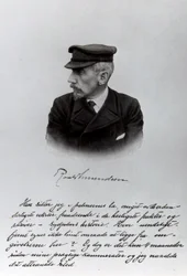 Die Eröffnungsseite des Manuskripts von Roald Amundsen