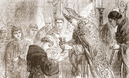 Luthers Priesterweihe, Illustration aus The History of Protestantism von James Aitken Wylie (1808-1890), veröffentlicht 1878