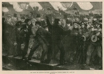 Das Oxford und Cambridge Bootsrennen: Ein Bahnhof der Metropolitan Railway an einem Renntag