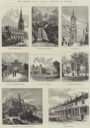 Das Preston Guild Festival, Skizzen von Preston (Gravur)