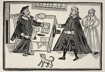 Der Proktor und Parator, Titelblatt einer Abhandlung über die Missbräuche und Exorbitanzen der geistlichen Gerichte, 1641