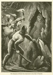 Die Überreste von Howel Sele im Eichenbaum von Nannau entdeckt (Gravur)