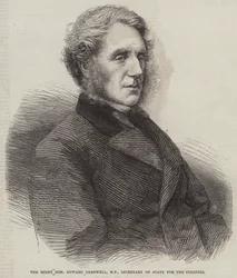 Der ehrenwerte Edward Cardwell, MP, Kolonialminister (Gravur)