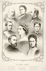 Die königliche Familie Königin Victorias, aus „The National and Domestic History of England“ von William Hickman Smith Aubrey (1858-1916), veröffentlicht in London, um 1890