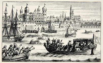 Die sieben Bischöfe auf dem Weg zum Tower, April 1688
