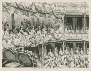 Der Schah von Persien in England; Der Staatsbesuch in der Royal Italian Opera, Covent Garden