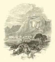 Die Belagerung von Korinth (Gravur)