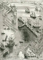 Die Belagerung von Rochelle, aus Die Geschichte Frankreichs, von Emile de Bonnechose, veröffentlicht von Ward, Lock und Co, London