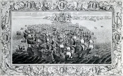 Die Spanische Armada, veröffentlicht von John Pine, 1739