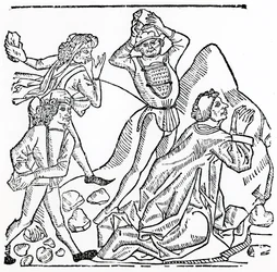 Die Steinigung des Heiligen Stephanus (Holzschnitt)