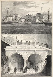 Der Themsetunnel (wie er bei der ursprünglichen Eröffnung für den Verkehr aussah)