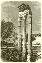 Die drei Säulen des Tempels von Castor