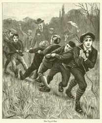 Der Tauziehen (Gravur)