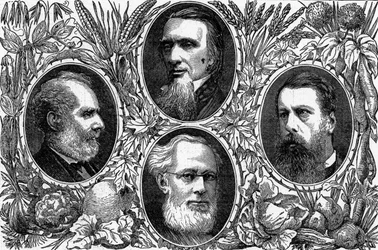 Das Vegetarische System - Einige führende Mitglieder der Vegetarischen Gesellschaft, veröffentlicht in The Graphic, 1874