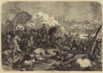 Der Krieg, König Wilhelm und sein Stab bei Gravelotte (Stich)