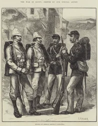 Der Krieg in Ägypten, englische und amerikanische Marinesoldaten in Alexandria (Stich)