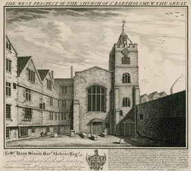 Die Westansicht der Kirche St. Bartholomew the Great