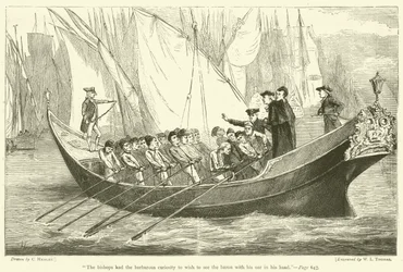 Die Bischöfe hatten die barbarische Neugier, den Baron mit seinem Ruder in der Hand zu sehen