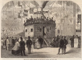 Der Wagen von Nadars Ballon im Crystal Palace