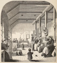 Die Gefängnis-Kinderkrippe im Brixton-Gefängnis, Illustration aus The Criminal Prisons of London and Scenes from Prison Life von Henry Mayhew und John Binny, veröffentlicht 1862