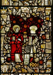 Das Ostfenster mit der heiligen Katharina und Christus