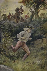 Die Flucht von Harvey Birch: Illustration aus The Spy von James Fenimore Cooper