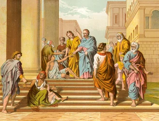 Der lahme Mann wird von Petrus und Johannes geheilt