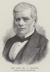Der verstorbene Herr C Flowers, Londoner Polizeimagistrat (Stich)