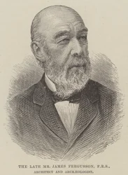 Der verstorbene Herr James Fergusson, FRS, Architekt und Archäologe (Stich)