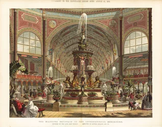 Der Majolika-Brunnen bei der Internationalen Ausstellung 1862