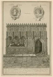 Das Denkmal von Raherus, Gründer und erster Prior des St. Bartholomews Priorats und Hospitals im Jahr 1123