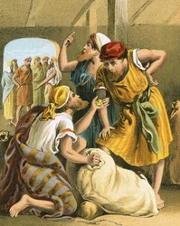 Das Geld im Mund des Sacks gefunden