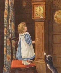 Die Maus lief die Uhr hinauf