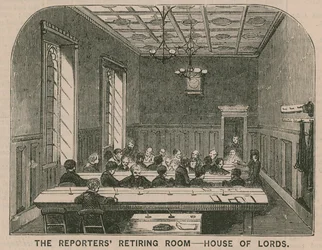 Der Rückzugsraum der Reporter im House of Lords