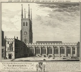 Die Südansicht der Kirche St Sepulchre