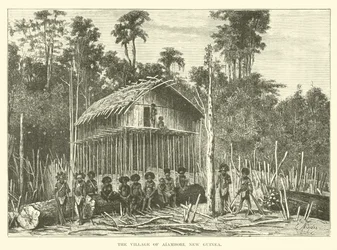 Das Dorf Alambori, Neuguinea