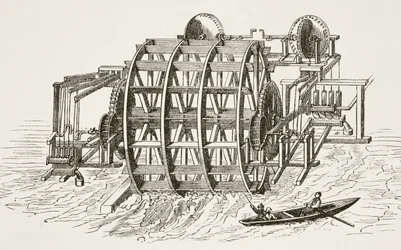 Die Wasserwerke der London Bridge, erstmals errichtet 1582, aus 
