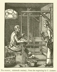 Der Weber, sechzehntes Jahrhundert, nach der Gravur von J Amman
