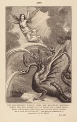 Die Frau und der Drache (Gravur)