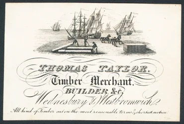 Thomas Taylor, Holzhandelsunternehmer, Bauunternehmer usw., Visitenkarte