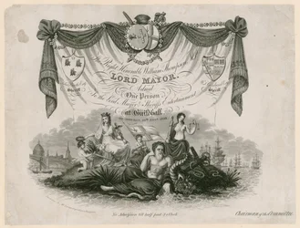 Eintrittskarte zur Unterhaltung des Lord Mayor am 10. November 1828