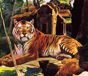 Tiger in den Ruinen