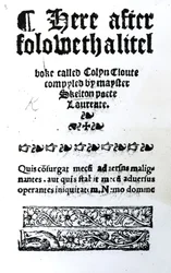 Titelseite für Colin Cloute von John Skelton, veröffentlicht ca. 1550