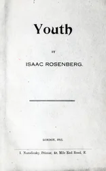 Titelseite zu Youth, einer Gedichtsammlung von Isaac Rosenberg, Erstausgabe 1915