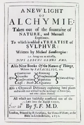 Titelseite zur englischen Ausgabe von A New Light on Alchemy von Michal Sedziwoj, 1650
