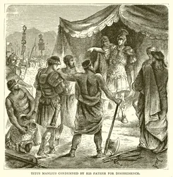 Titus Manlius von seinem Vater wegen Ungehorsams verurteilt