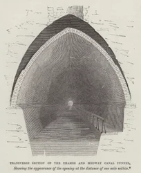 Querschnitt des Thames- und Medway-Kanaltunnels (Gravur)