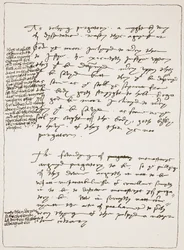 Abhandlung von Latimer in seiner eigenen Handschrift, die die Lehre der Transsubstantiation bestreitet, mit Randnotizen in der Handschrift von Heinrich VIII., aus Die Kirche von England: Eine Geschichte für das Volk von H.D.M. Spence-Jones, veröffentlicht 