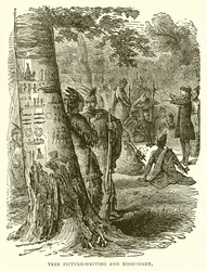 Baumbildschrift und Missionar