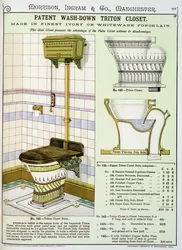 Triton Schrank aus einem Katalog von Sanitärartikeln, produziert von Morrison, Ingram & Co., Manchester, veröffentlicht um 1890